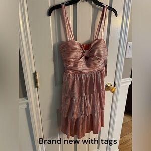 Honey and Rosie Pink Metallic Dress